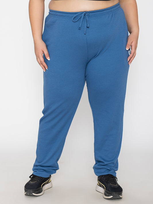 Plus Size Joggers for Women in Blue | Tittli