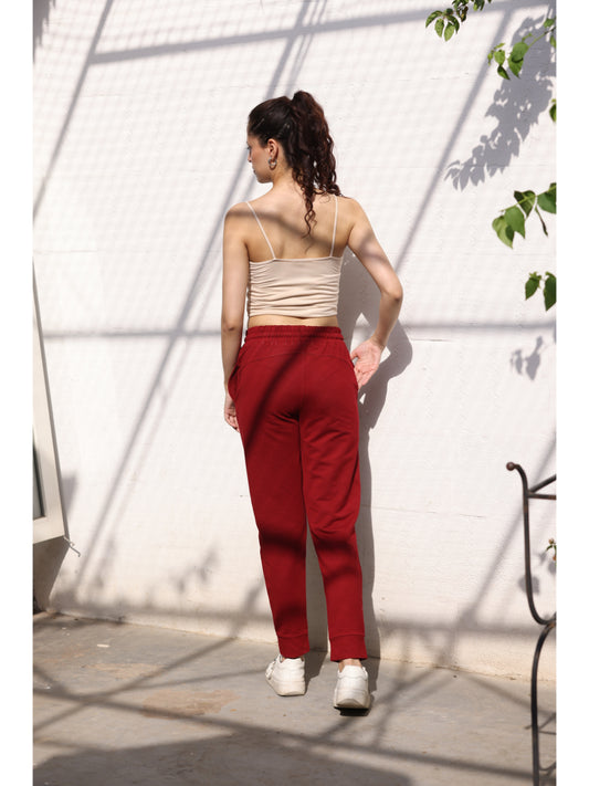 Maroon Everyday Comfort Joggers for Women backview
