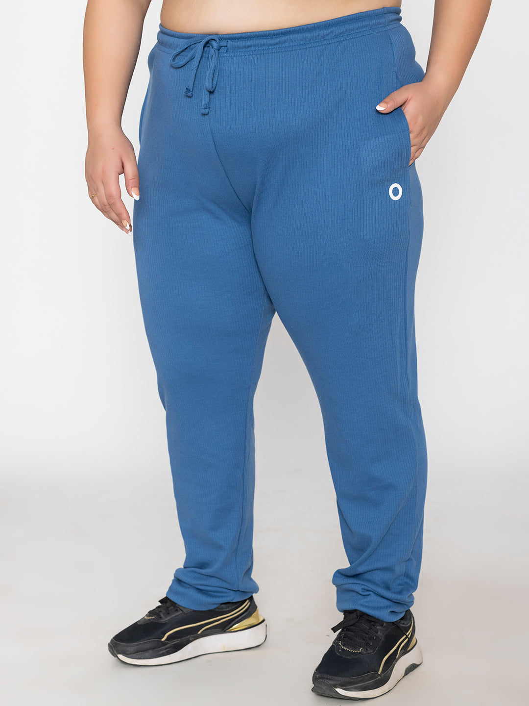 Blue Plus Size Joggers for Women