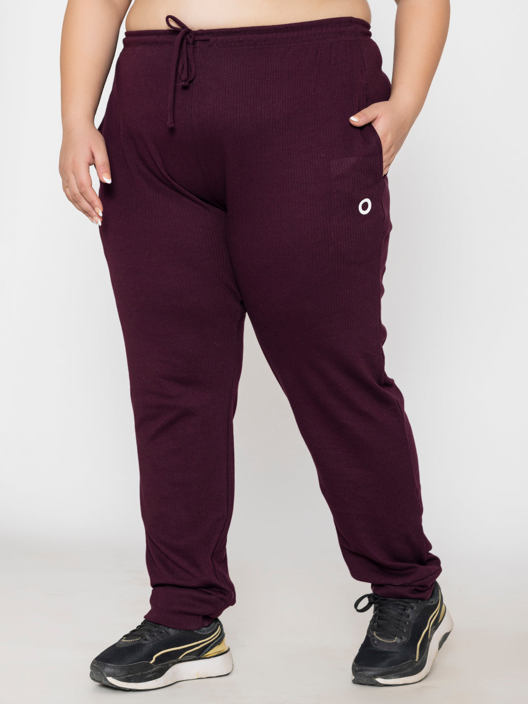 Wine Plus Size Joggers for Women | Tittli