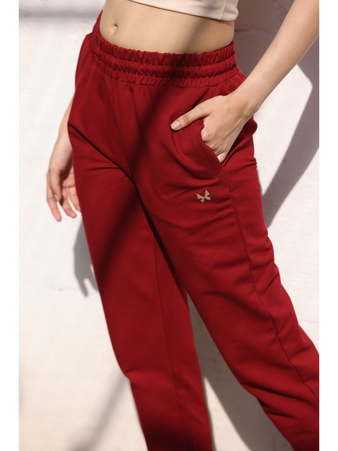 Maroon Joggers for Women closer look