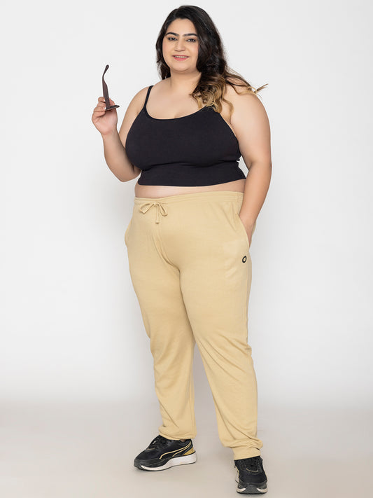 Plus Size Joggers for Women in Cream