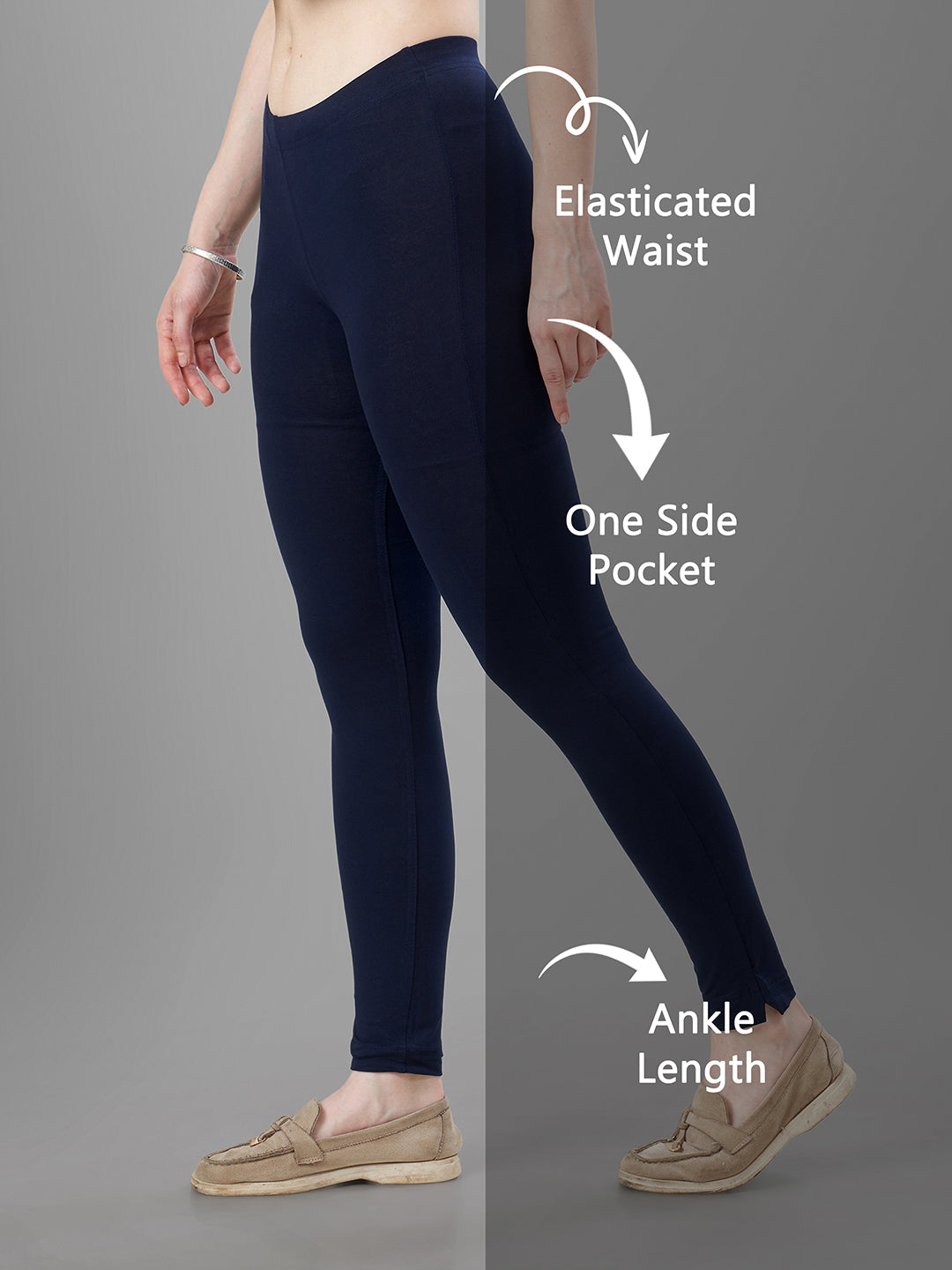 Straight Pants for Kurtis navy blue