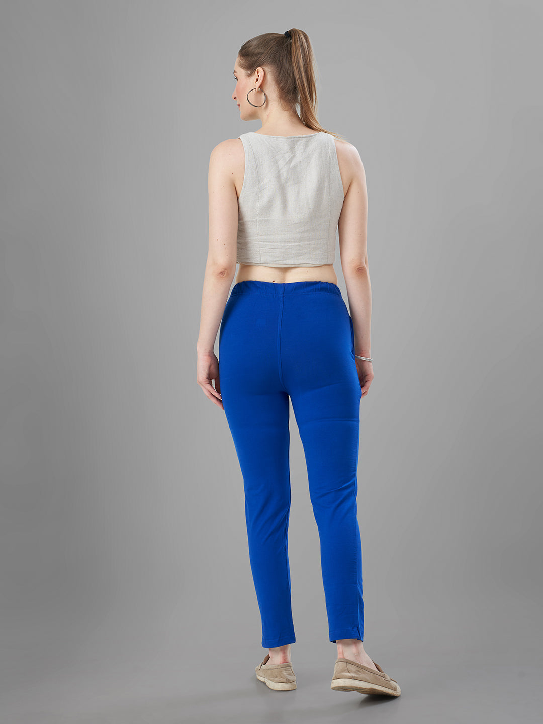 Blue Straight Pants for Kurtis back view