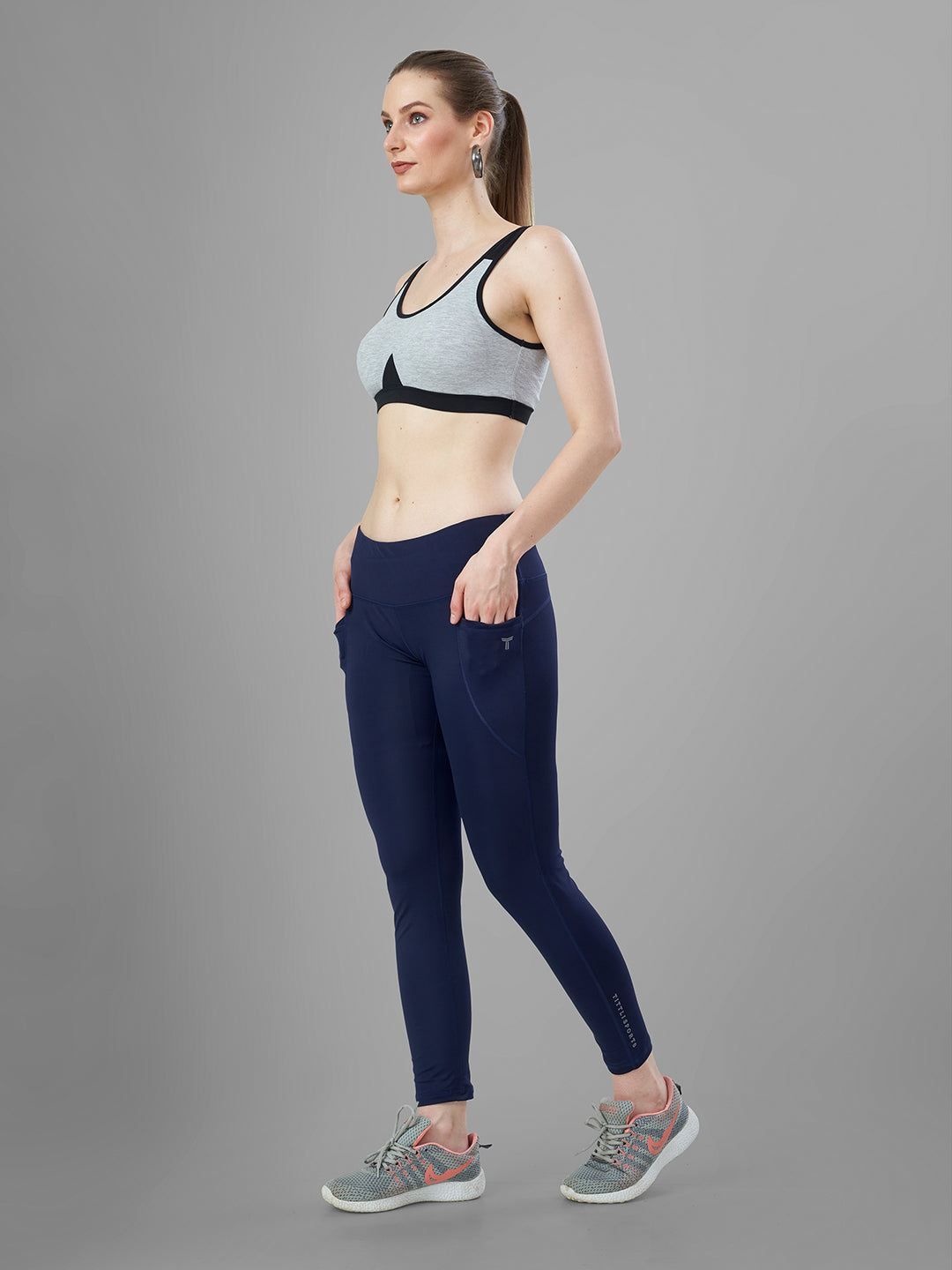 Navy Blue Gym Tights for Women Online