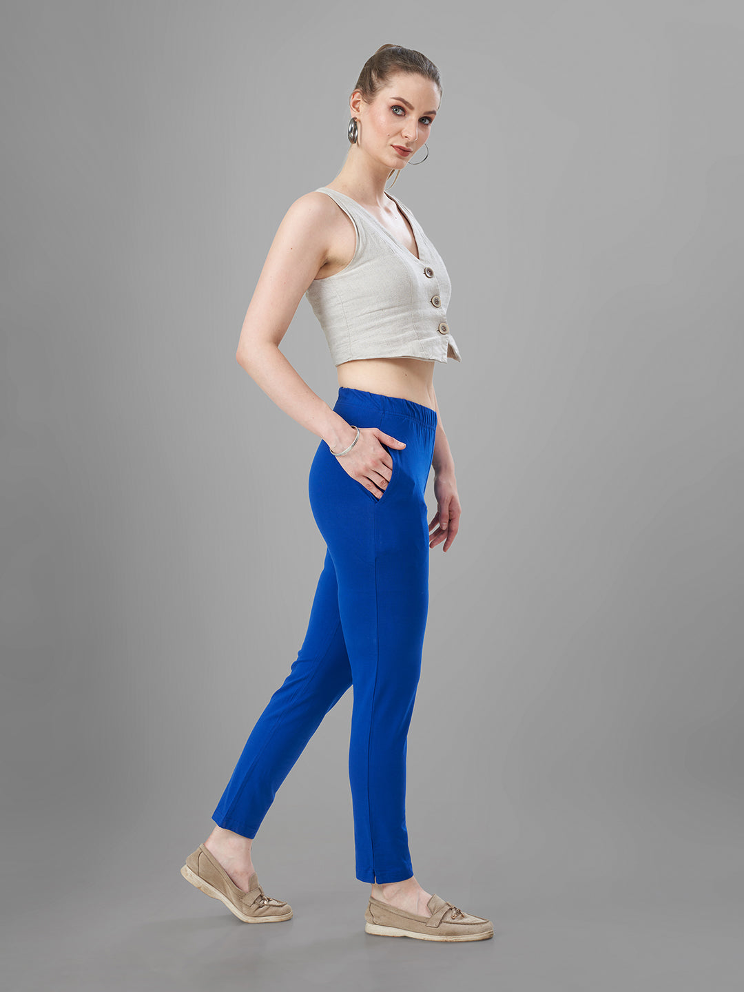 Blue Straight Pants for Kurtis