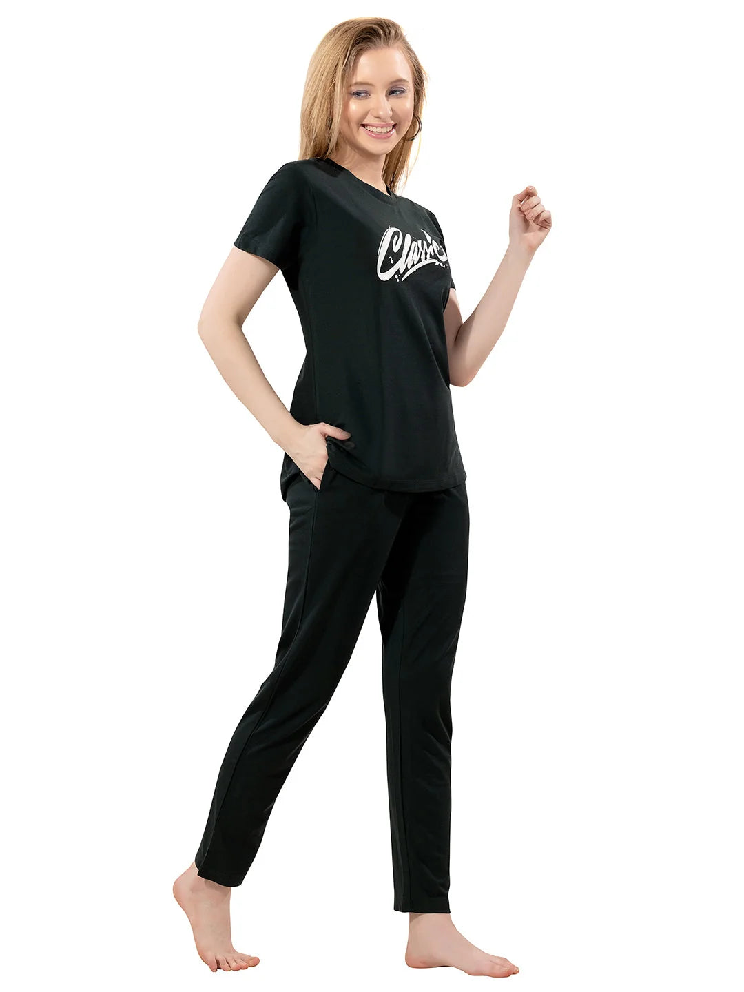 Comfortable Pajama & T-Shirt Night Dress for Girls Online (B. Green)