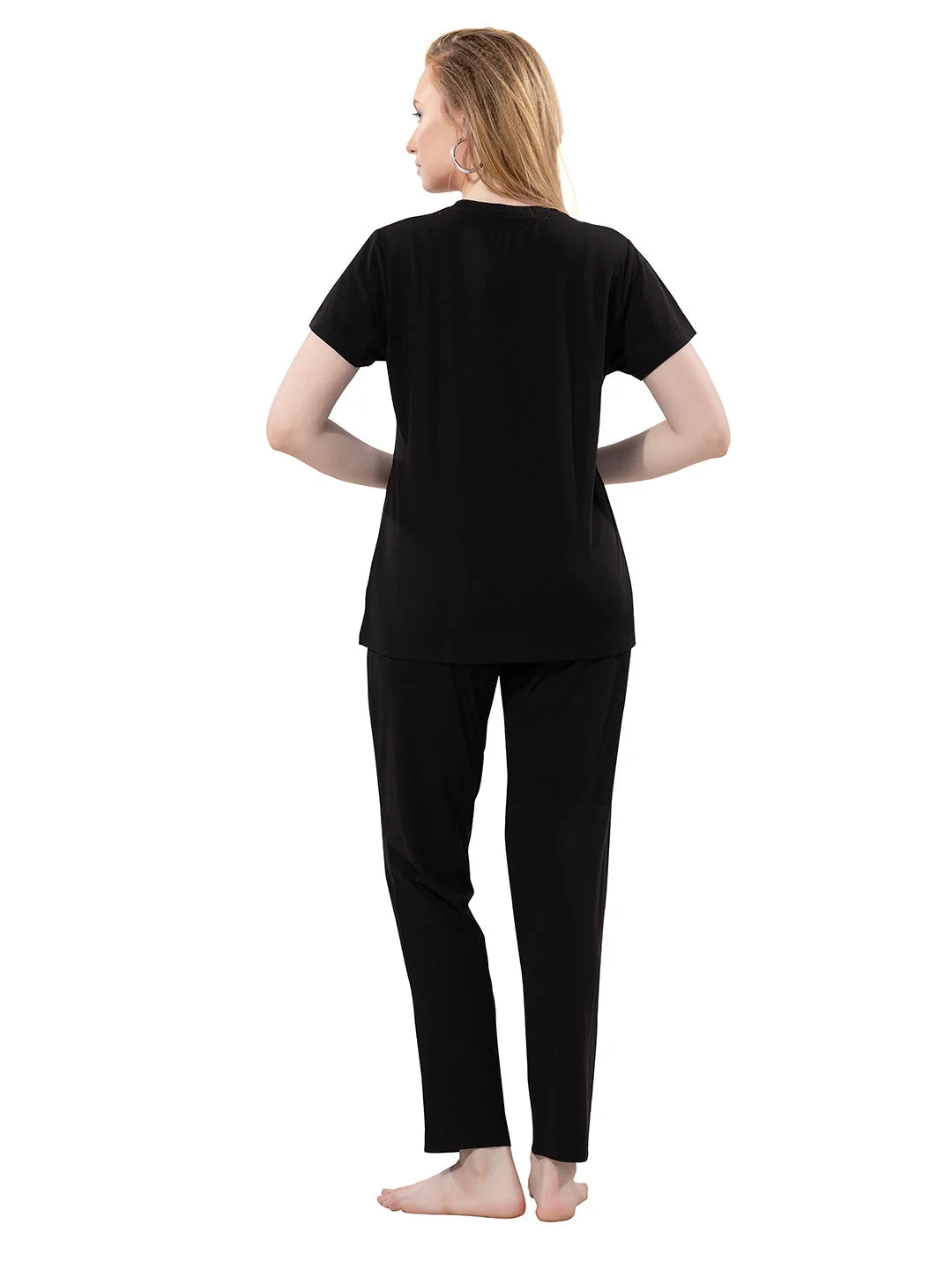 Black pajama t-Shirt night dress for girls Tittli