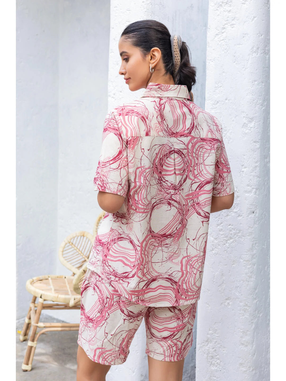 Carrot cotton night suit for women Tittli back view