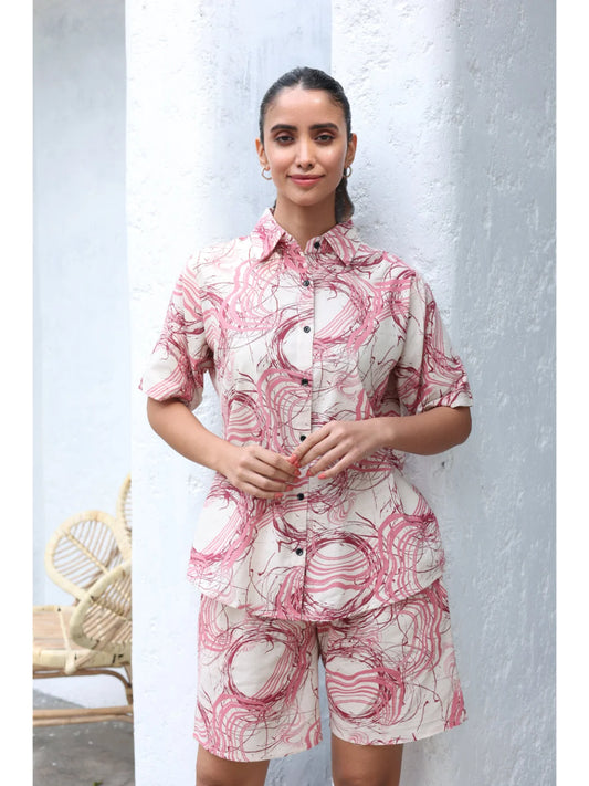 Carrot cotton night suit for women front view