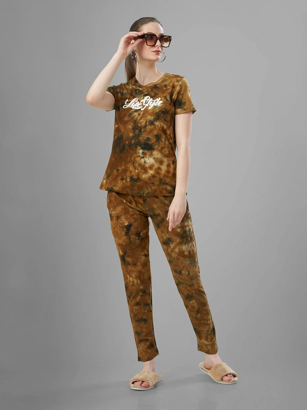 Copper night pajama suits for women Tittli