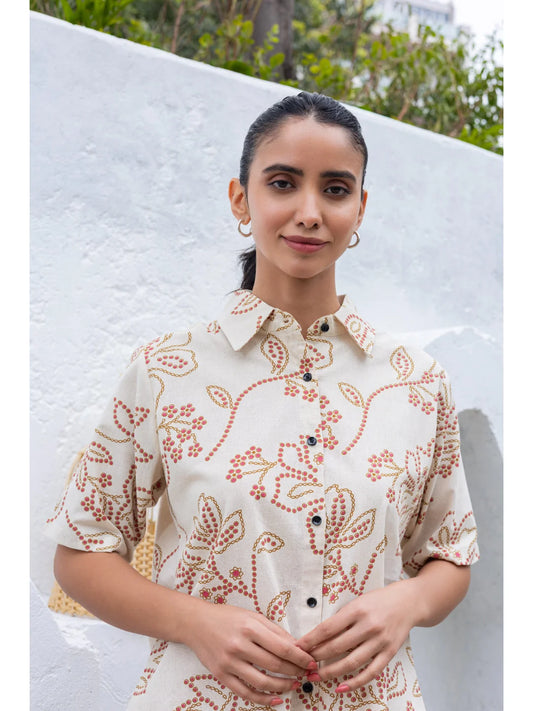 Golden shorts co ord set closer view