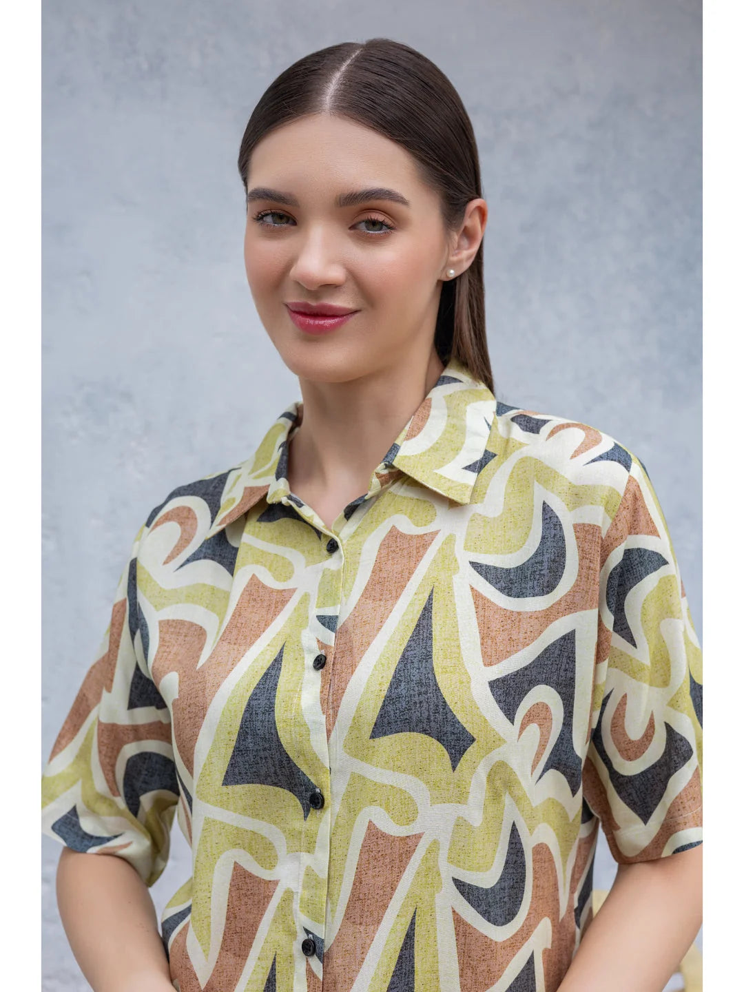 Green ladies night suit closer view