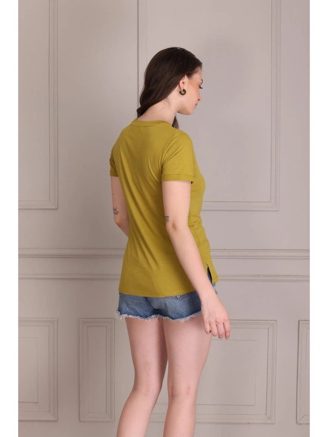 Liril plain t shirts for women back view Tittli