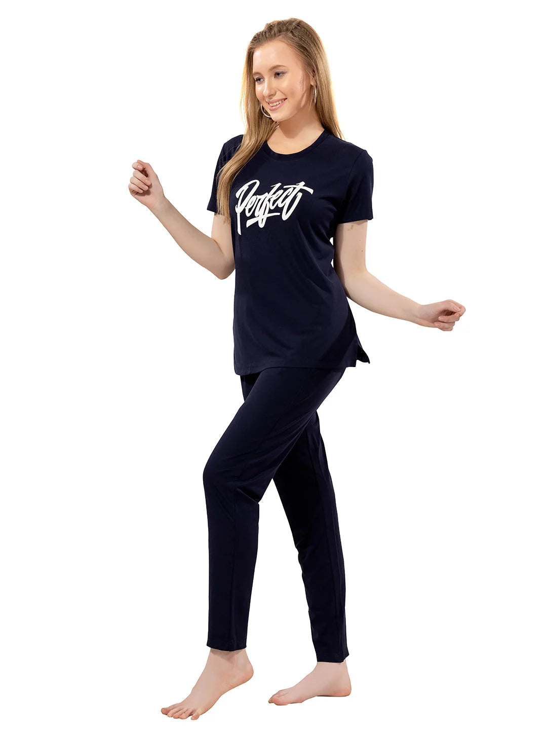 Navy Blue pajama t-Shirt night dress for girls online