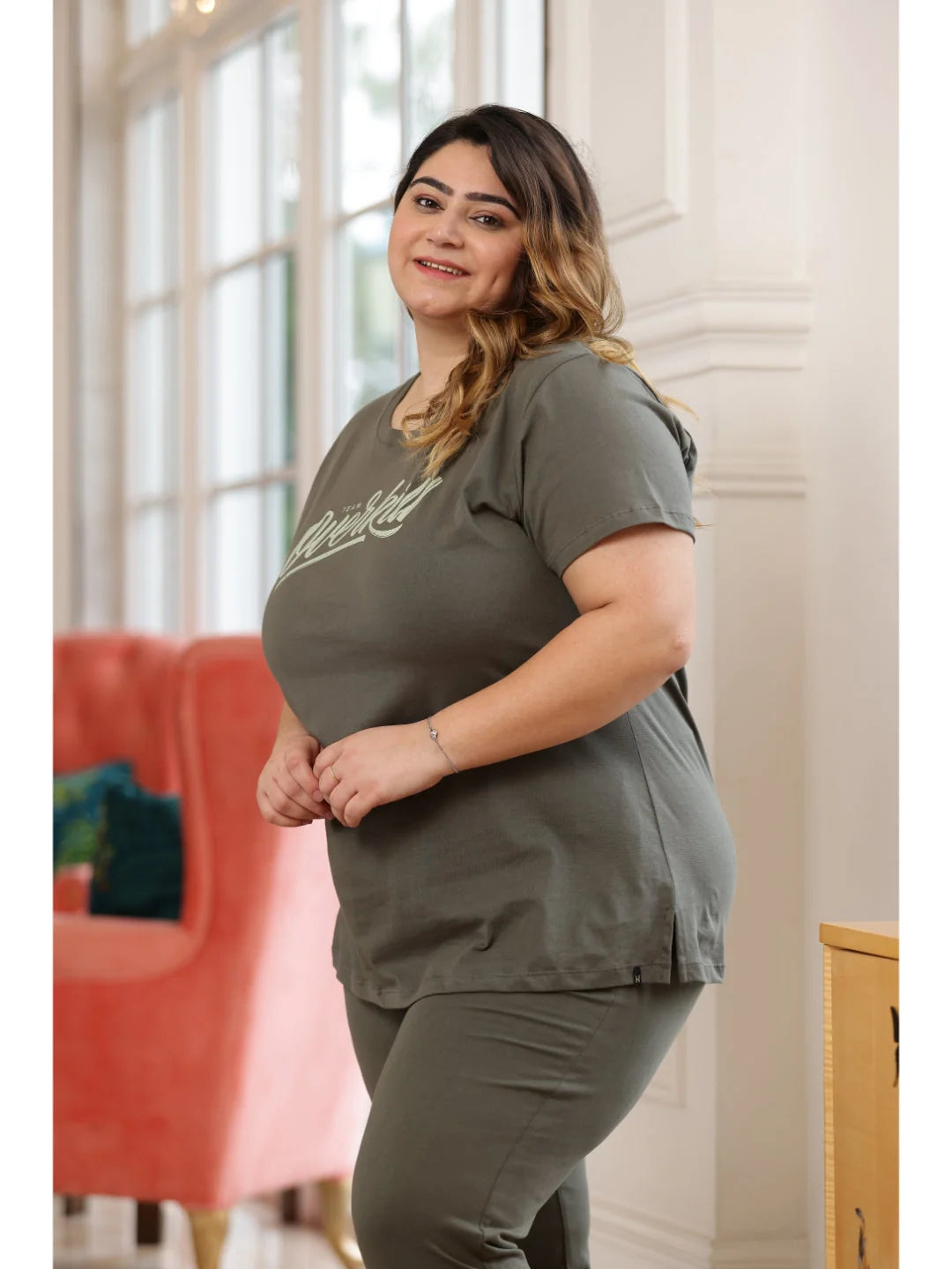 Olive plus size night suits for ladies india online Tittli