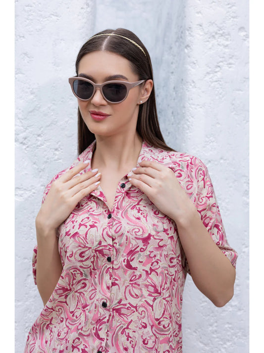 Pink night suit shorts set online