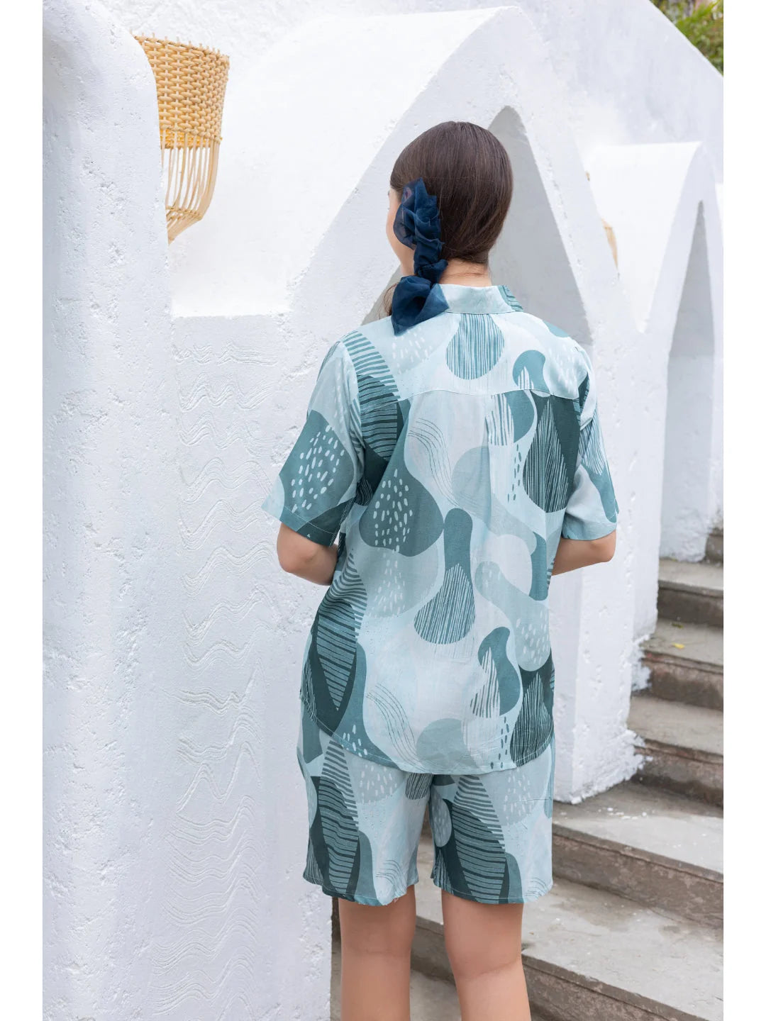 Rama shorts night suit for women back view