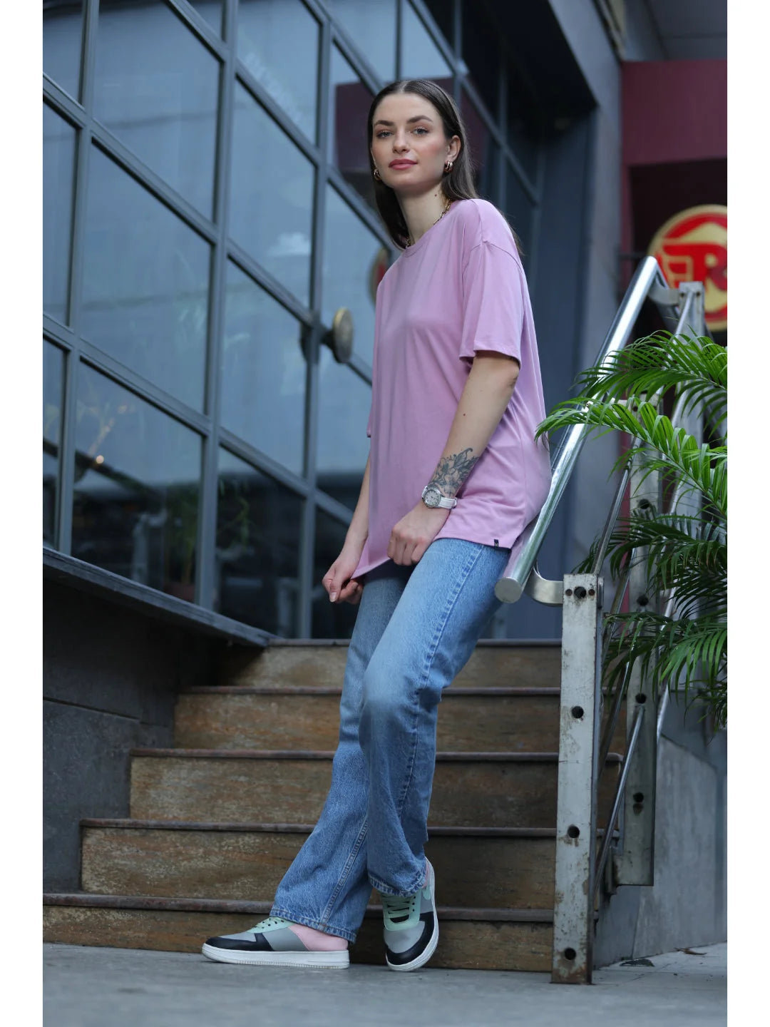 Rose Comfortable oversized t shirt for women