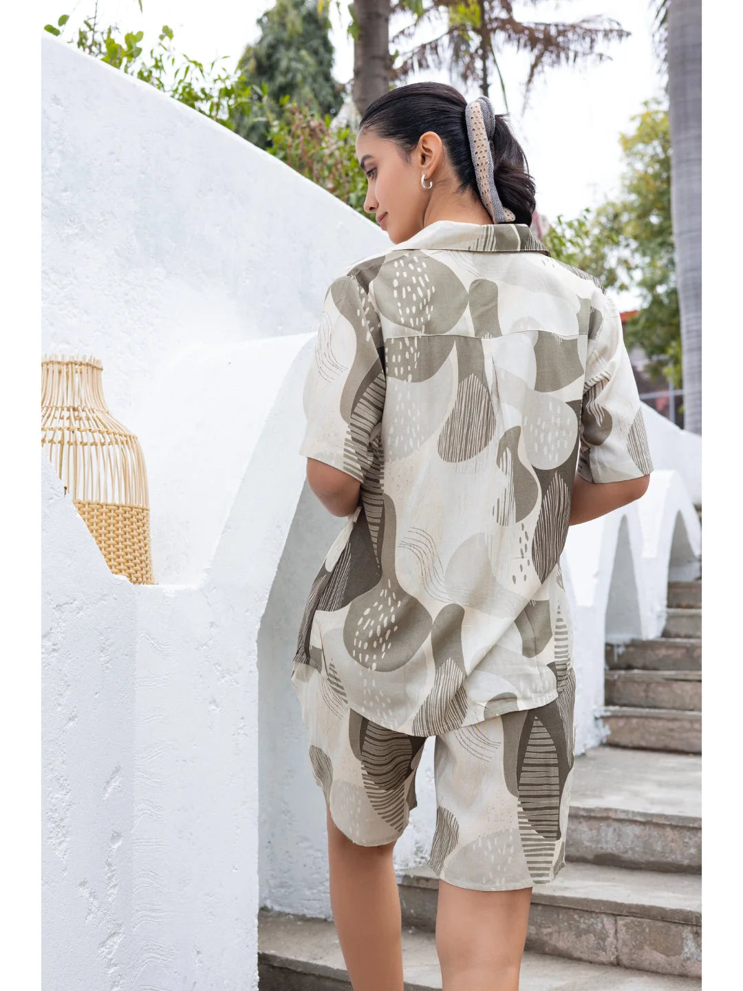 Skin shorts night suit for women back view