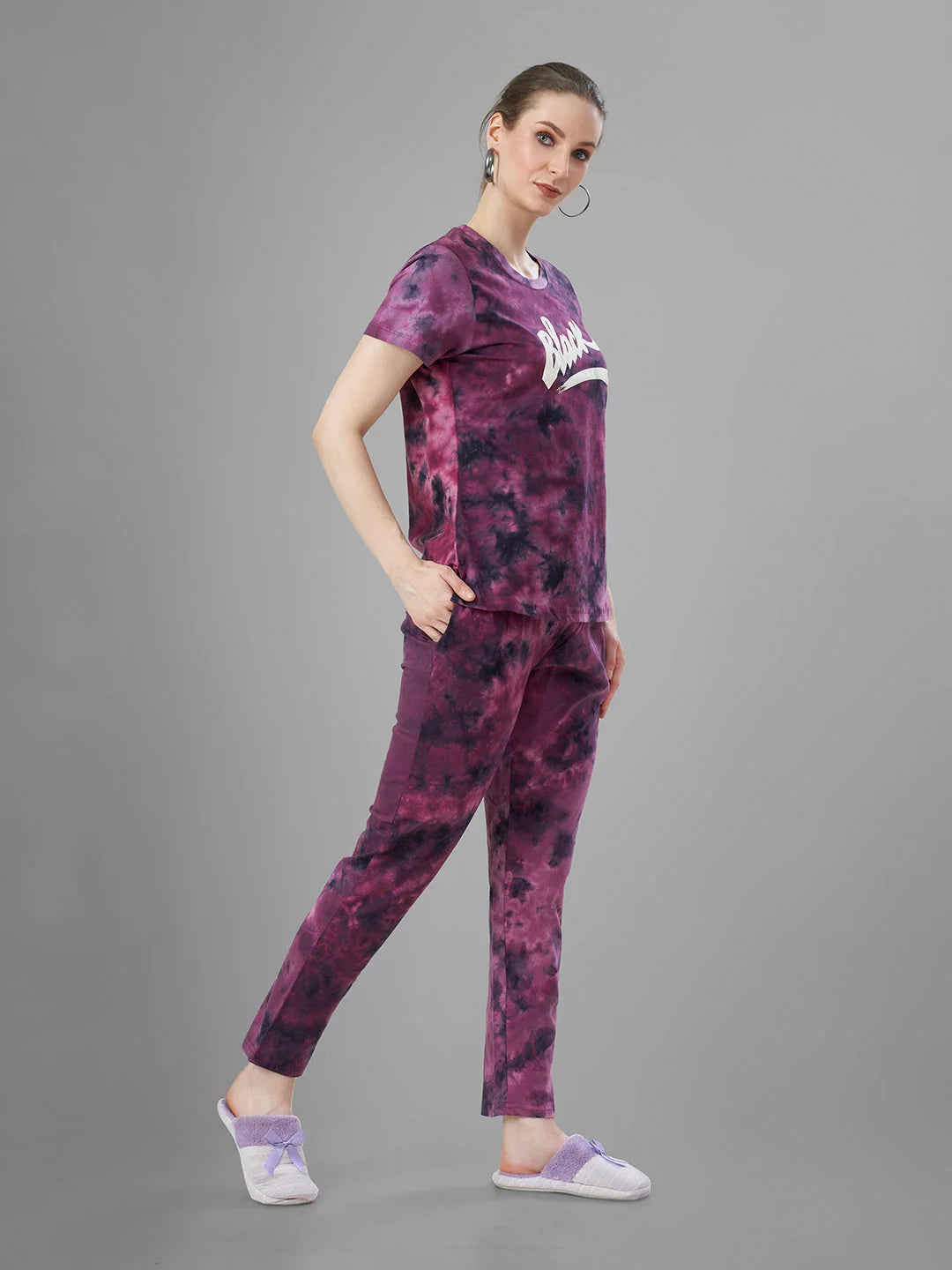 Wine night pajama suits for women india