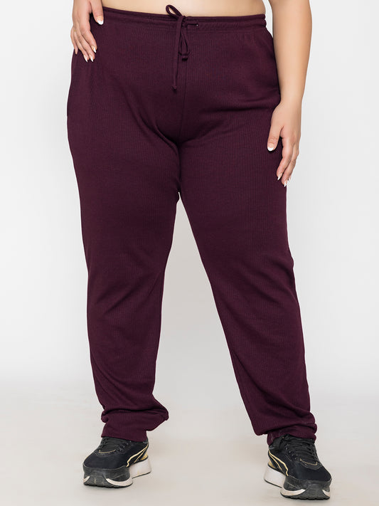 Wine Plus Size Joggers for Women