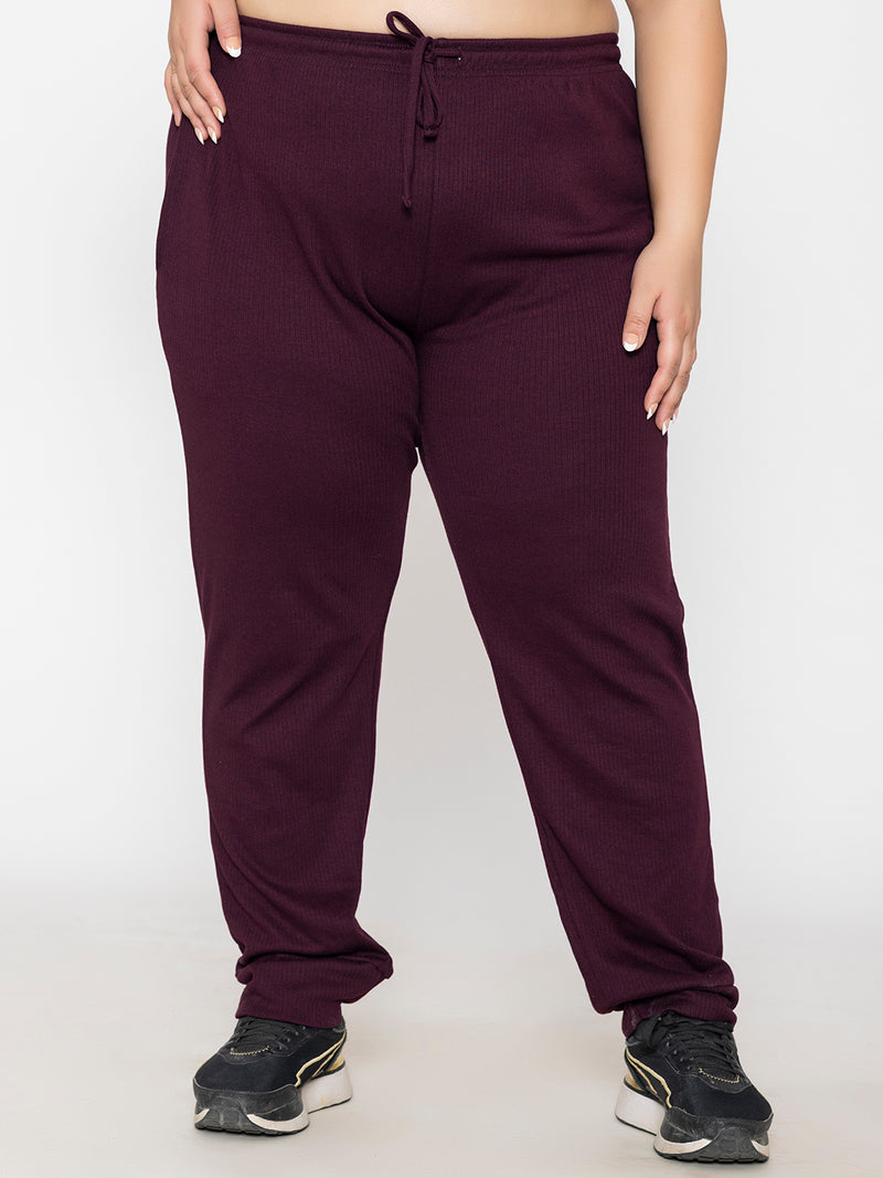 Wine Plus Size Joggers for Women