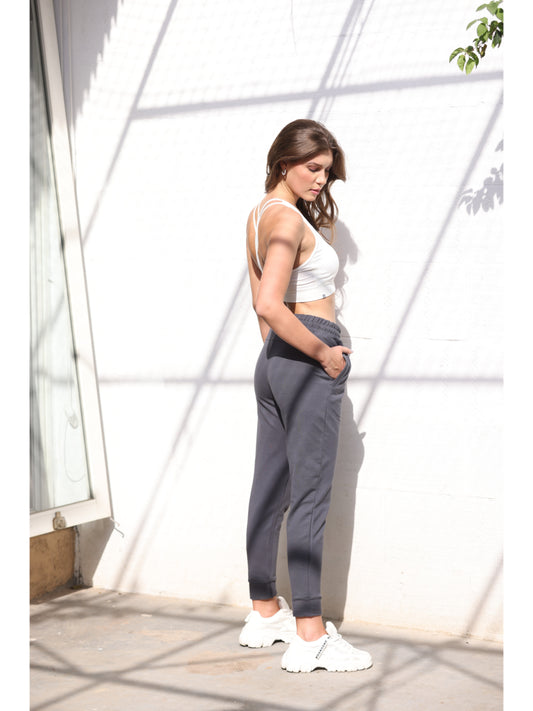 Grey Everyday Comfort Joggers for Women- back view