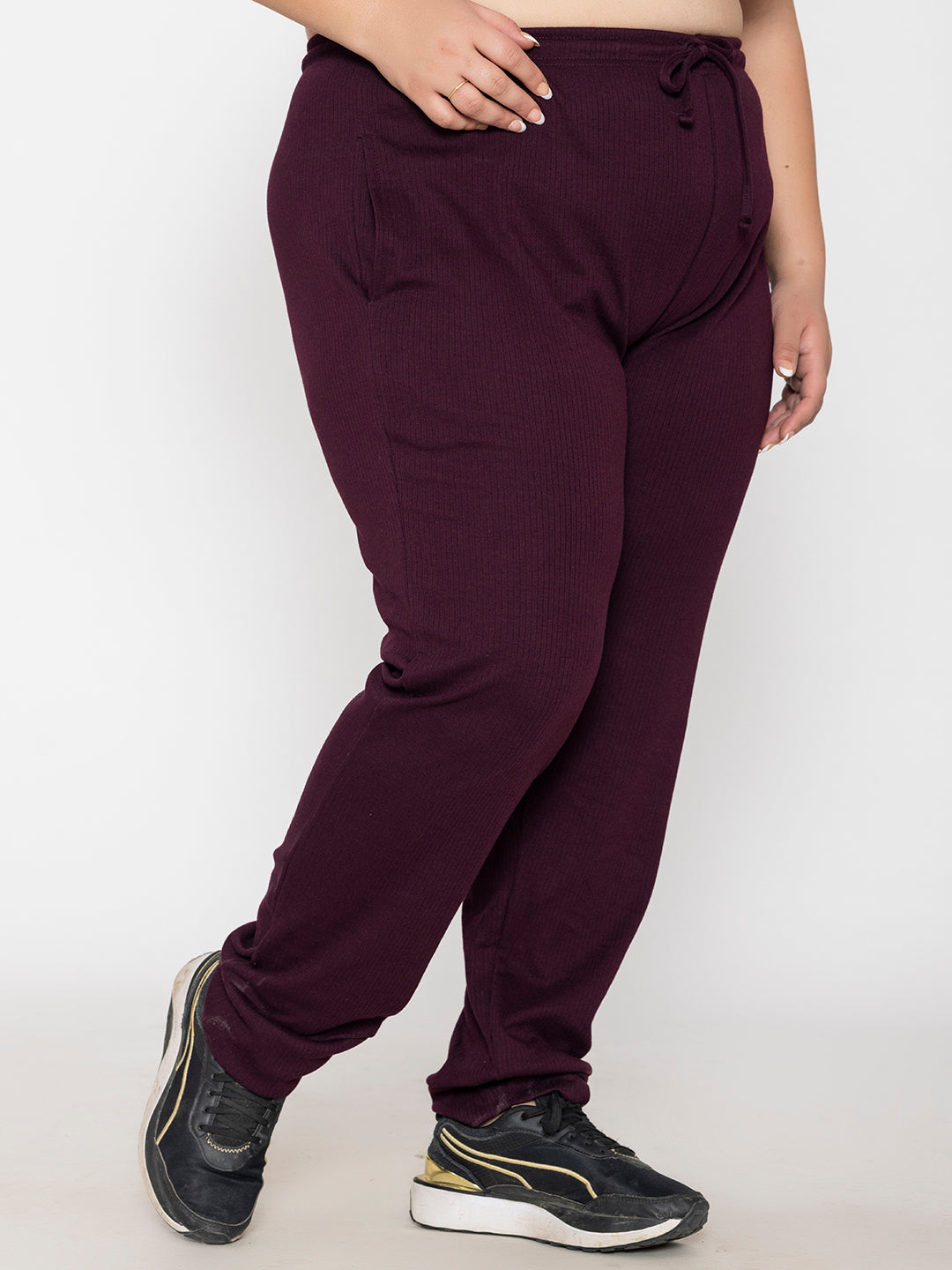 Plus Size Joggers for Women in Wine | Tittli
