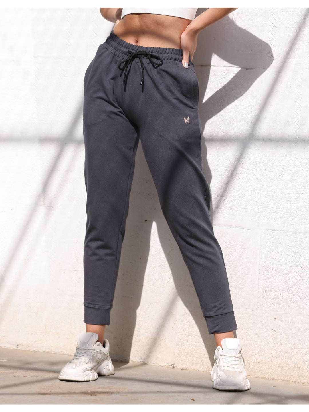Grey Everyday Comfort Joggers for Women | Tittli