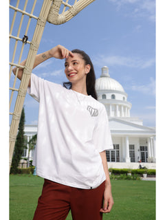 Back Printed Oversized T-shirts (White)