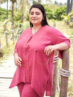 Rayon Tunic Kurta & Trouser Co-Ord Set (Carrot)