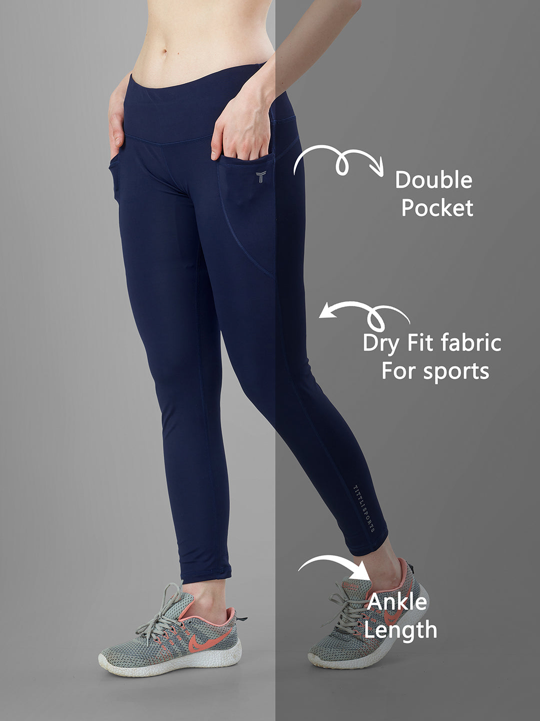 Navy Blue Gym Tights for Women Online | Shop Now