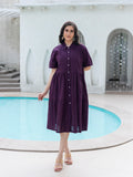 Exclusive 3 Tier Frailed Western Dress with 3 Button Opening (Wine)