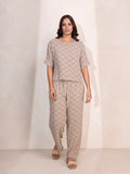 Round Neck T-Shirt with Loose Fit Trouser Boxy Fit Oversized Co-Ord Set (Mouse)