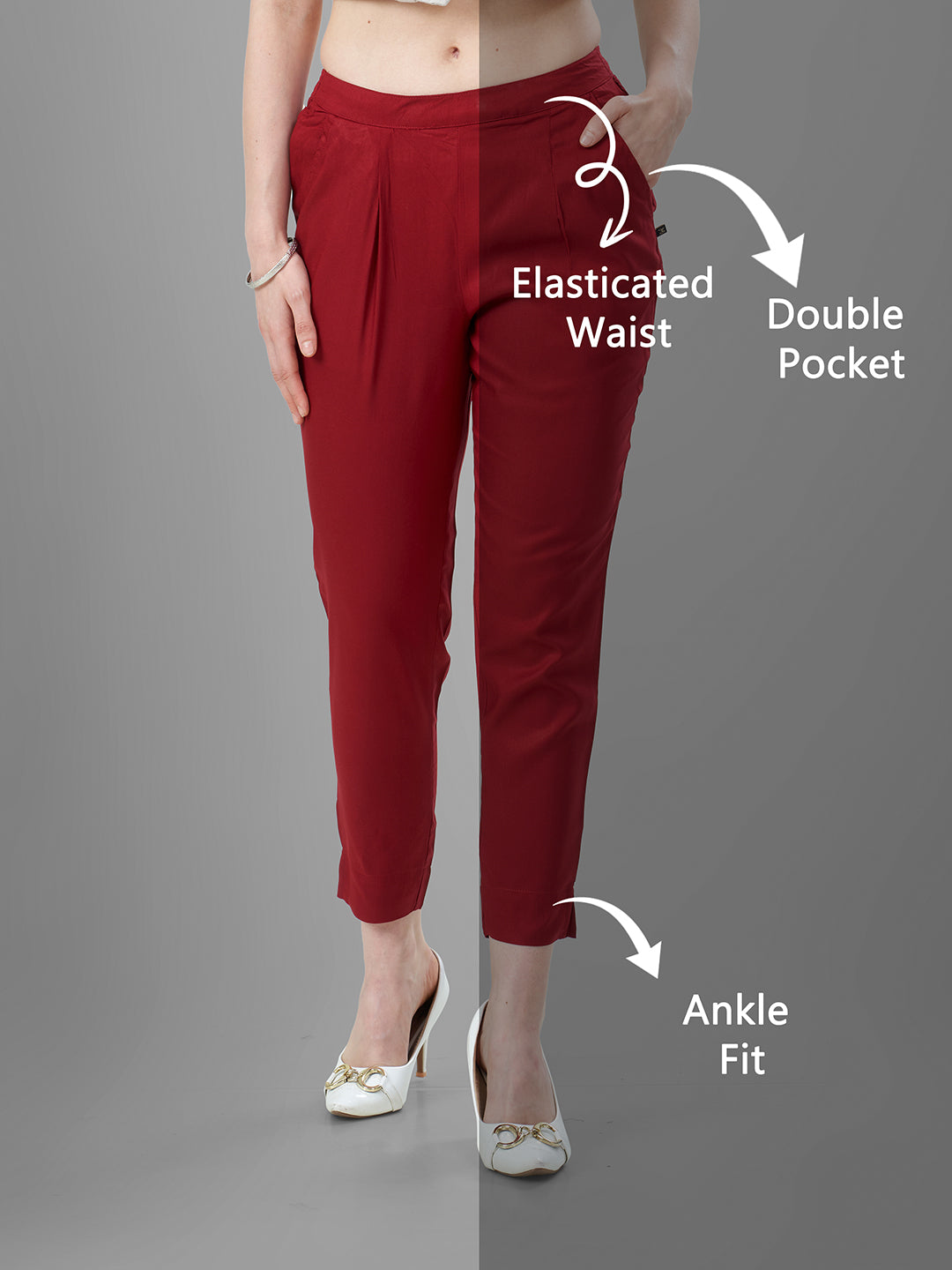 Maroon Trendy straight Kurti Pants for Women shop now