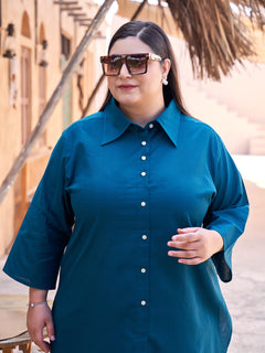 Pure Cotton Tunic & Trouser Co-Ord Set (Airforce)