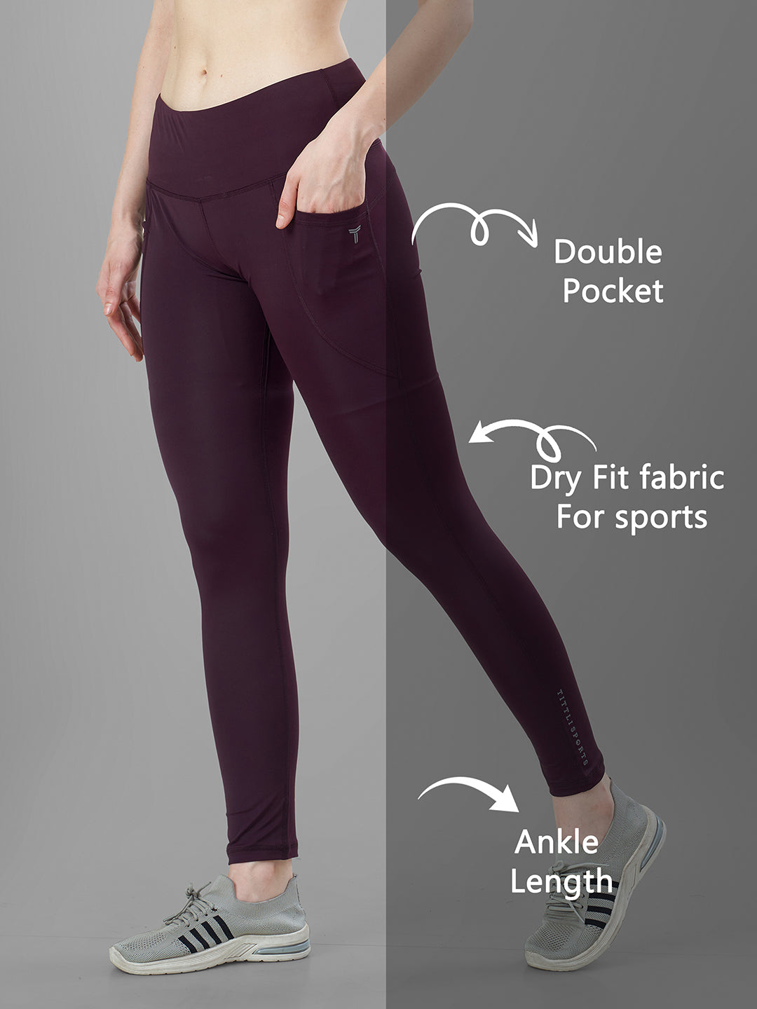 Wine Gym Tights for Women Online | Buy Now