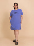 Women's Plus Size Knee Length T-Shirt (Lilac)
