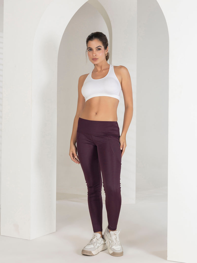 Buy Gym Tights For Women Online | Comfort & Style | Tittli (Wine)