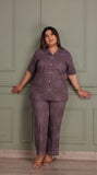 TITTLI Women Digital Rayon Printed Shirt and Pyjama Nightsuit (Coffee)