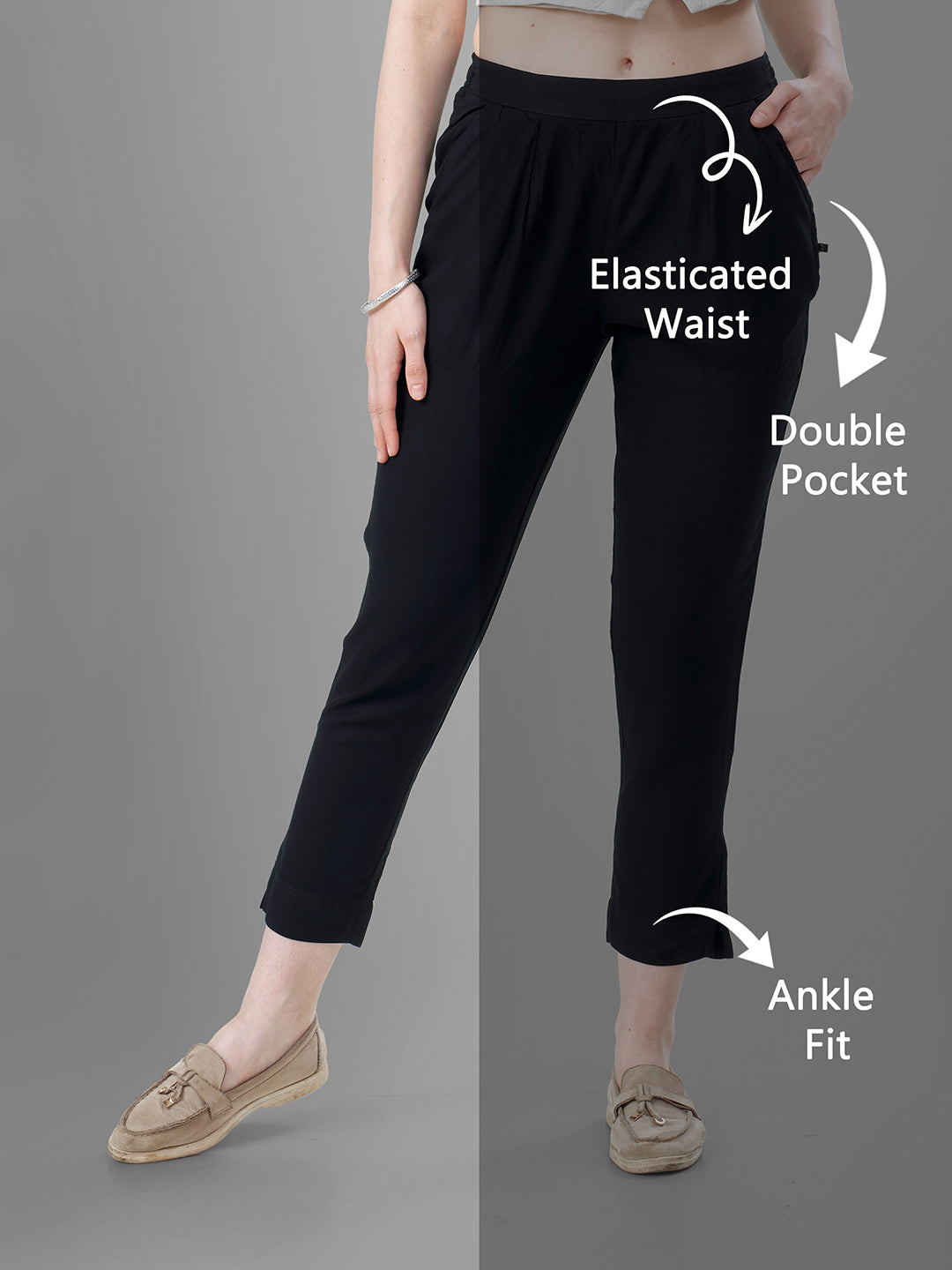 Black Trendy straight Kurti Pants for Women online
