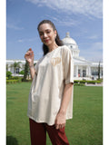 Back Printed Oversized T-shirts (Cream)