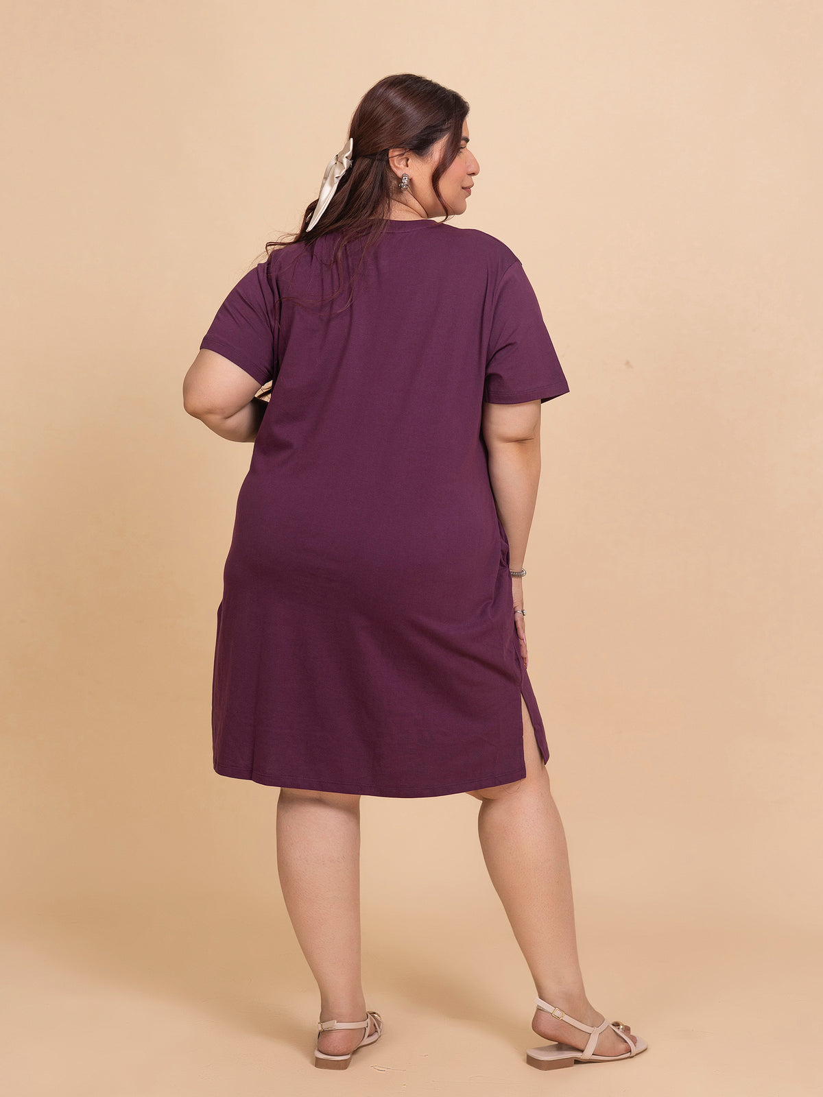 Everyday Comfort Plus Size Long T-Shirt (P. Wine)