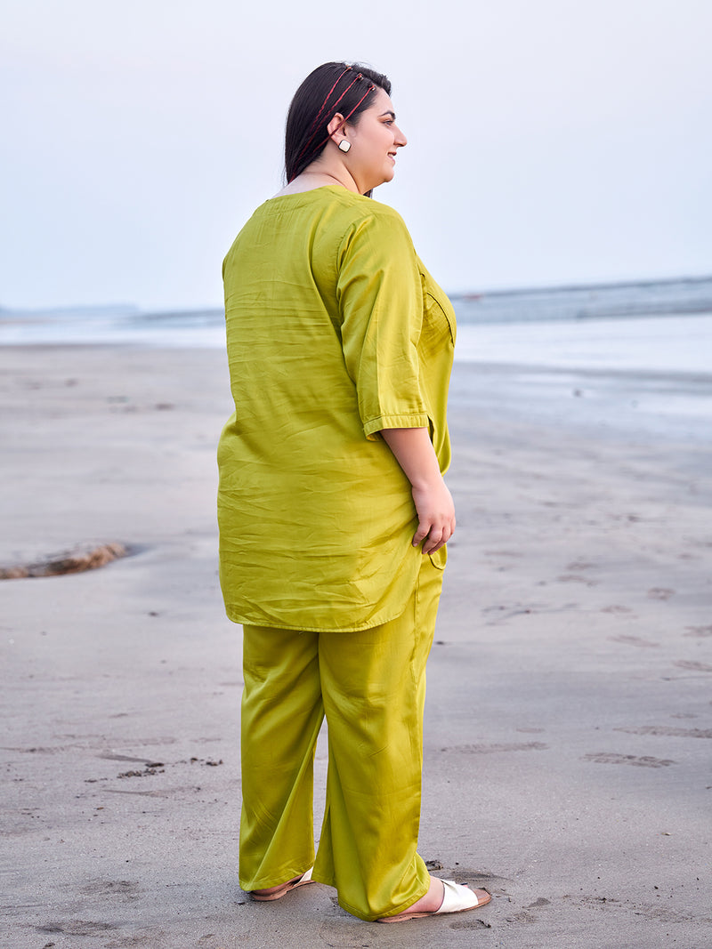 Women's Liril Cotton Silk Tunic and Trouser Matching Set