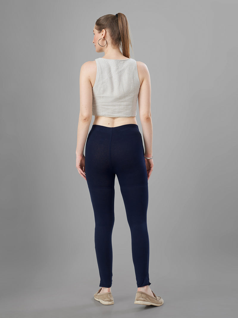 Navy Blue Straight Pants for Kurtis back view