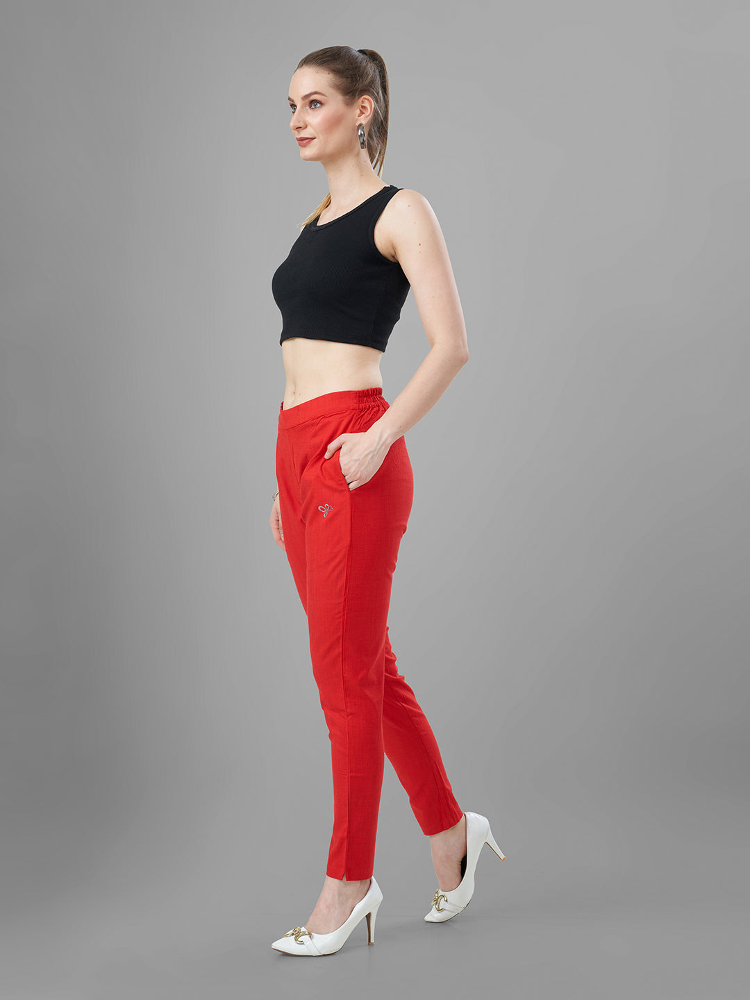 Buy Casual Pants for Women in red