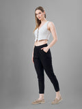 Trendy Straight Kurti Pants For Women In Solid Colors | Tittli (Black)