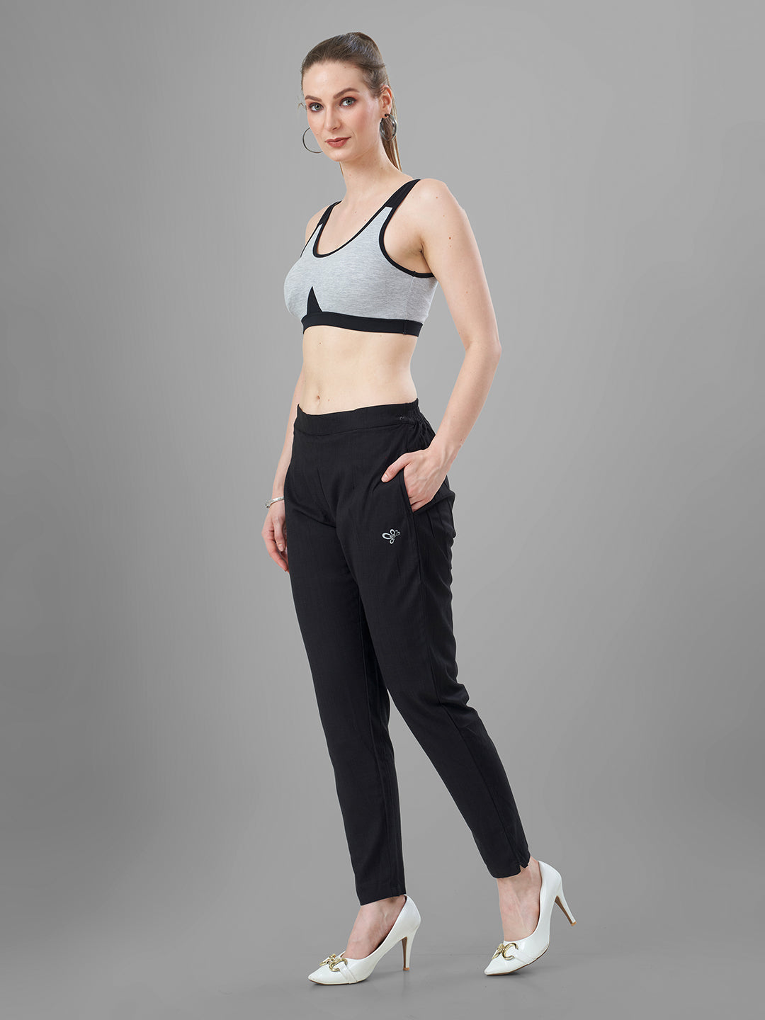 Buy Casual Pants for Women in Black 