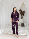 Rayon Floral printed Tunic And Trousers Co-Ord Set (Wine)